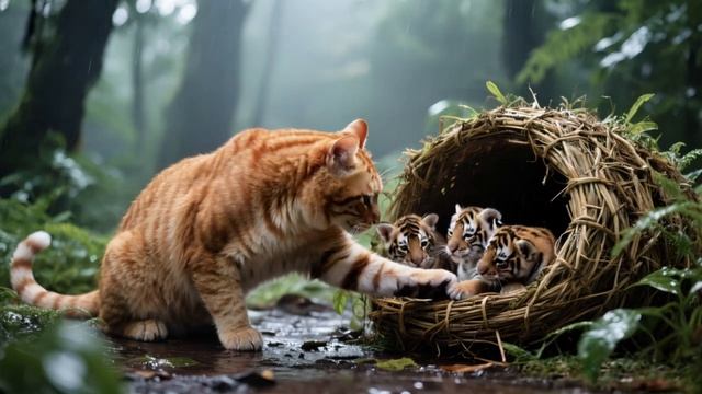 Mom Cat Rescues Abandoned Baby 👶 Nurses & Waits for Mom ｜ Heartwarming Tales ❤️#cat #cute