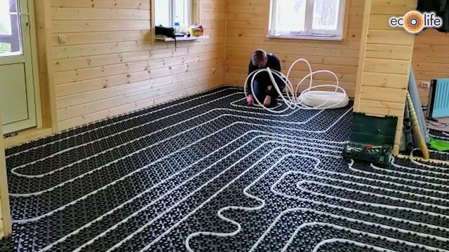 Укладка контура теплого пола