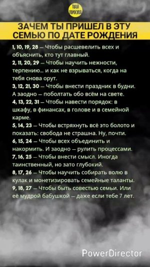 Зачем ты пришел в эту семью по дате рождения