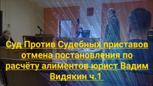 Суд Против Судебных приставов отмена постановления по расчёту алиментов юрист Вадим Видякин ч.1 🔥🔥