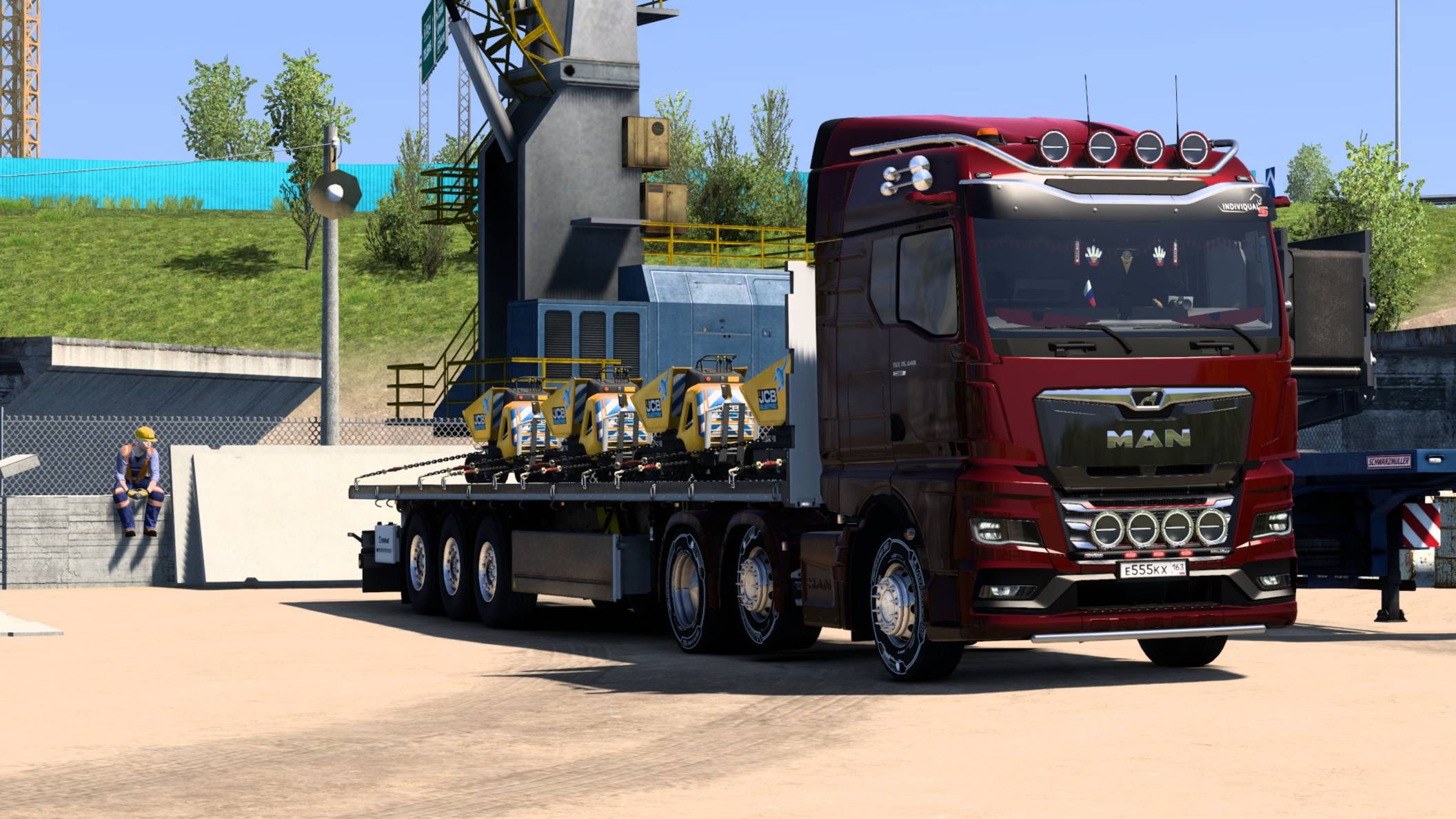 MAN TGX Перевозка Электрических самосвалов.