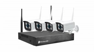 Беспроводной облачный комплект наблюдения на 4 уличных камеры 4mp Kvadro Vision Cloud Street 5.0