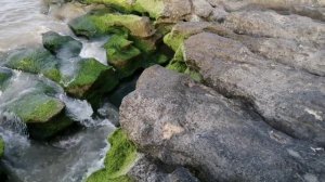 Прогулка по берегу каспийского моря в Дербенте, на море красивые волны, шум моря,