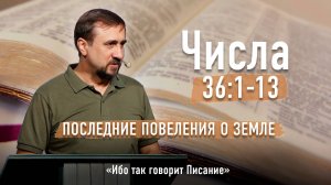 Библия - Числа Глава 36 стихи 1-13 - Последние повеления о земле - Ибо так говорит Писание
