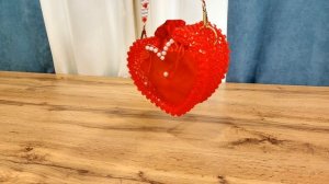 Сумочка сердце из акриловых бусин своими руками #handmade #beads #bag#diamond