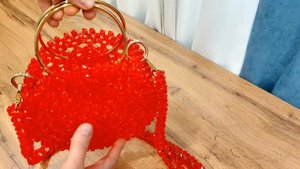 Круглая сумка из акриловых бусин своими руками#handmade #beads #bag#diamond