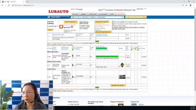 Заказ автозапчастей на сайте LUSAUTO How to order auto parts in LUSAUTO