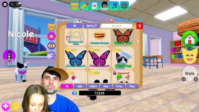 Милые котики веселятся! Играю с папой в Роблокс!Мур мя? смотреть онлайн