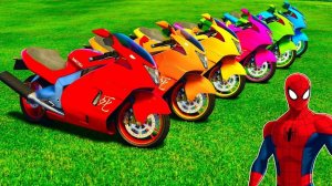 Цветные Мотоциклы и Веселые Супергерои Мультики для Детей Развивающие Видео для Детей