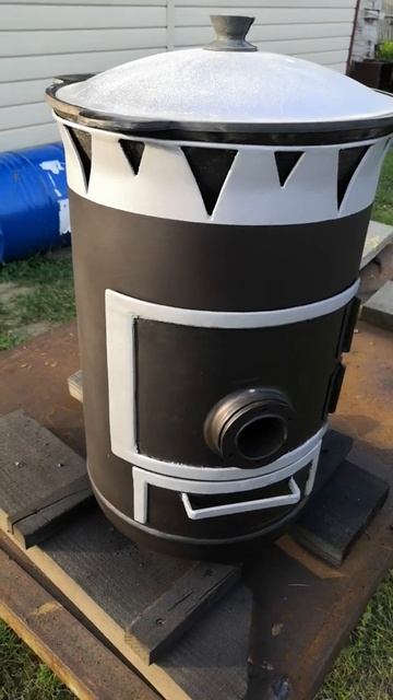 Печь из газового баллона. Часть 2. Покраска. смотреть онлайн