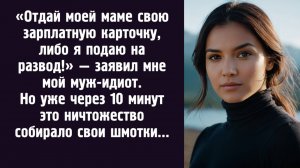 «Отдай моей маме свою зарплатную карточку, либо я подаю на развод!» — заявил мне мой муж-идиот...
