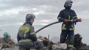 Пожар охватил мусорный полигон на площади 2000 "квадратов" в Чите