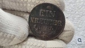 Австро-Венгрия UNC. 1 крейцер 1816 А SUPER (Q)