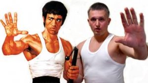 Брюс Ли нунчаки и жесткая работа на мешке - Солодовников Дмитрий  киокушин каратэ