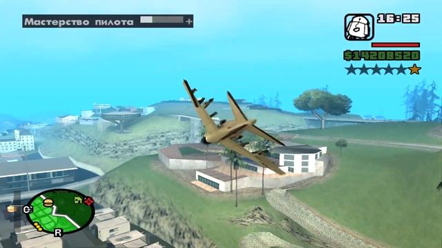 GTA San Andreas Політ на винищювачі в місті, паркування в гар смотреть онлайн