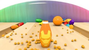 УЧИМ ЦВЕТА   Игра в Боулинг   Кегли Супергерои   Мультфи