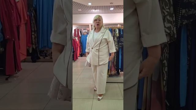 Женский льняной костюм с широкими брюками!!! смотреть онлайн