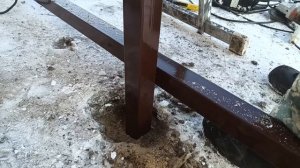 Забиваем столбы зимой в Рязани