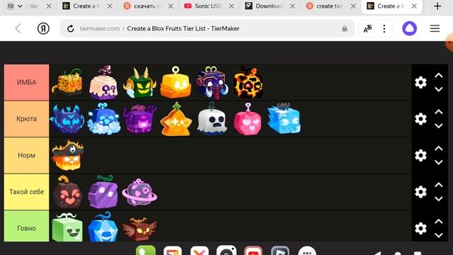 ТИР ЛИСТ ВСЕХ ФРУКТОВ В #bloxfruits смотреть онлайн