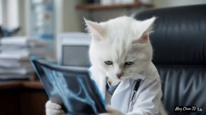 Gentle Cat Doctor .🐱 #cat #baby #cute #doctor