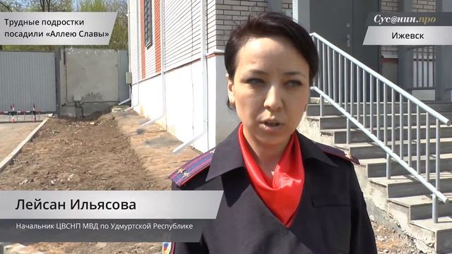Трудные подростки посадили "Аллею Славы" в Ижевске