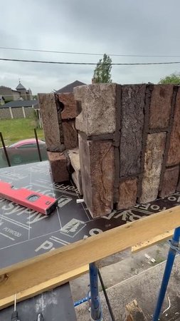 Очередной лайфхак при кладке узора #shorts #стройка #baustelle #дом #каменщики #бетон