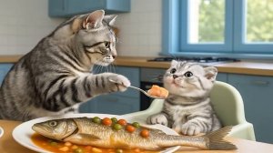 Mama Cat Puts Together Eggplants & Makes Tiger Hat For Kittens At Home 🐾🧶🥚