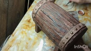 МК бочка из картона с виноградной лозой