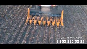 Рядковая жатка для уборки подсолнечника в работе - отз