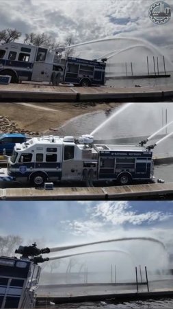 🧐🚒 Как думаете, на сколько метров льет воду эта пожарная машина?