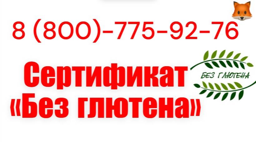Оформление сертификата сертификат «Без глютена»