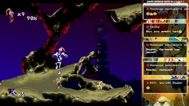 SEGA стрим на ночь играем в Earthworm Jim 2