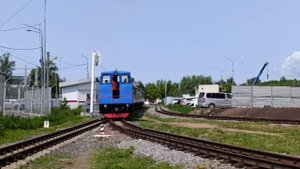 Отправление поезда со станции Счастливая. Горьковская детская железная дорога. Нижний Новгород.