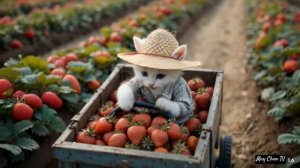 From a Poor, Looked-Down Cat to a Strawberry Billionaire – An Inspiring Journey 🍓🐱. #cat #cute #ba