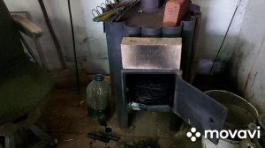 сжегаем отработку в буржуйке простой способ.