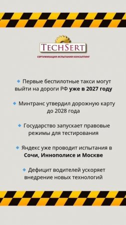 🛻 Беспилотные такси в РФ – к 2027 году
