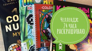 Челлендж 24 часа раскрашиваю в раскрасках по номерам