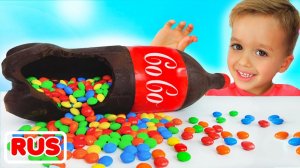 Влад и Ники | Челлендж с Шоколадом и газировкой и другие веселые истории для детей!