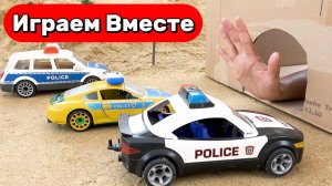 Машинки мультики ! 🚓 Спасаем полицейскую машину из пещеры — экскаватор и пожарная техника в деле