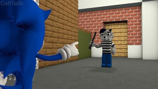 PIGGY BOOK 2 CHAPTER 1 vs SONIC MARIO! Ft. Baldi_ ROBLOX RTX CHALLENGE Minecraft Animation
