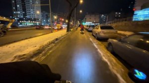 Зимой на электросамокате куго Макс спид