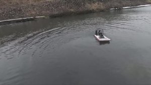 Сборка аэроглиссера и тест по снегу и на воде.