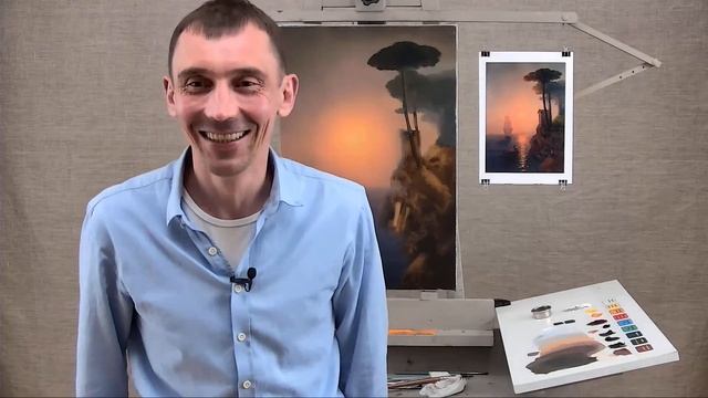 Марафон по написанию картины "Туманное утро в Италии" Айвазовского. Часть 2 | Школа морского пейзажа