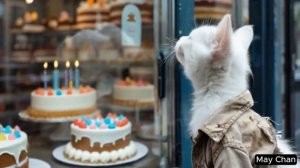 Daddy Cat Comes Home – A Toy Car for the Kitten, and a Smile from Mommy Cat.