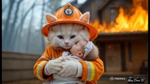 The Cat Who Saved a Baby from the Fire.#cat #cute #baby