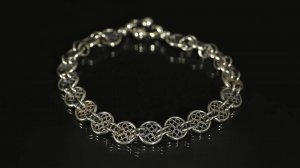 Женский серебряный браслет филигрань. Сканный браслет из серебра