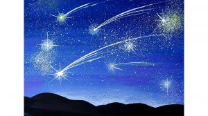 Звездопад. Рисуем фантастическую картину гуашью.