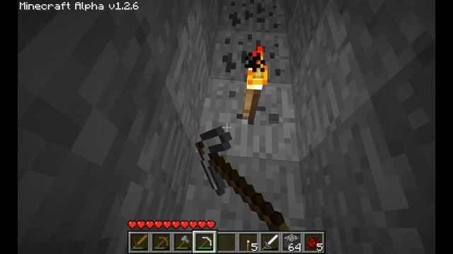 Minecraft Alpha 1.2.6 | Поход в шахту | Первые алмазы | Я умер? смотреть онлайн