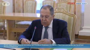 🔴 #ПрямойЭфир: Начало переговоров С.В.Лаврова с Министром иностранных дел Абхазии О.М.Барцицем