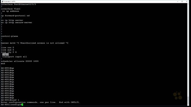 CCNA_43_3. Configuring Foundation Security and Passwords (Console, VTY, Enable Sec)